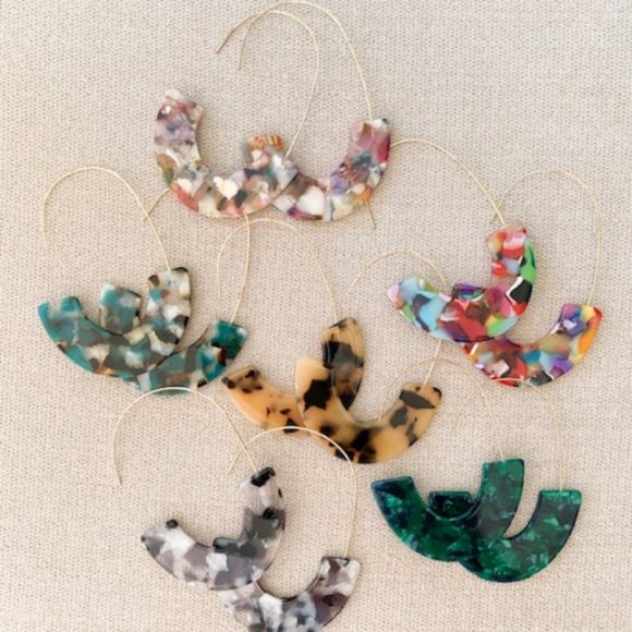 Bohemian Acrylic Colorful Earrings - Picture 1 of 6
